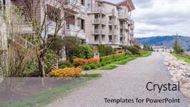  Presentation with apartment buildings - Beautiful slide deck featuring buildings in vancouver british columbia backdrop and a  colored foreground
