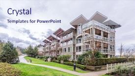  Presentation with apartment buildings - Amazing presentation design having buildings in vancouver british columbia backdrop and a sky blue colored foreground