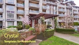  Presentation with apartment buildings - Beautiful slide set featuring buildings in vancouver british columbia backdrop and a tawny brown colored foreground