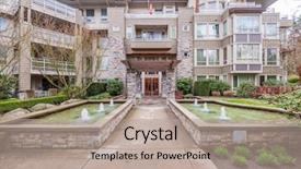  Presentation with apartment buildings - Colorful presentation theme enhanced with buildings in vancouver british columbia backdrop and a coral colored foreground