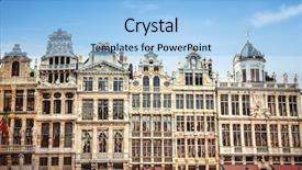  Presentation with buildings - PPT theme consisting of buildings of grand place grote background and a light blue colored foreground