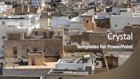  Presentation with old buildings - Audience pleasing slide set consisting of buildings of old sousse tunisia backdrop and a  colored foreground