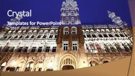  Presentation with brussels - Theme enhanced with buildings of the grand place background and a navy blue colored foreground