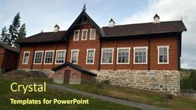  Presentation with management - Colorful presentation design enhanced with buildings-of-the-management backdrop and a tawny brown colored foreground