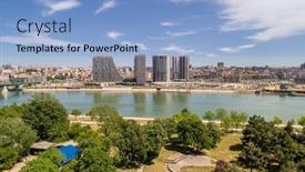  Presentation with city buildings - Colorful theme enhanced with buildings-on-belgrade-waterfront-new backdrop and a light blue colored foreground