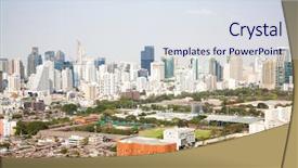  Presentation with city buildings winter storm - Beautiful slide set featuring buildings panorama downtown of bangkok backdrop and a sky blue colored foreground