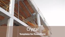  Presentation with under construction - PPT layouts enhanced with buildings under construction at sunset background and a violet colored foreground