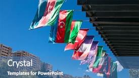  Presentation with italian flag waving - PPT layouts consisting of builidng - azerbaijan and other flags waving background and a teal colored foreground