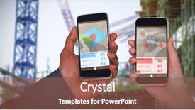  Presentation with hands holding - Slides having builidng - cropped hands of man background and a violet colored foreground