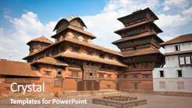  Presentation with hanuman - Colorful PPT theme enhanced with builidng - inside of hanuman dhoka old backdrop and a coral colored foreground