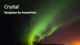  Presentation with aurora borealis - PPT theme having builidng - northern light aurora borealis background and a tawny brown colored foreground