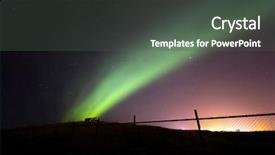 Presentation with aurora borealis - Colorful presentation theme enhanced with builidng - northern light aurora borealis backdrop and a dark gray colored foreground