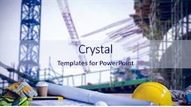  Presentation with architecture city - Slide deck featuring builidng - panoramic shot of architecture equipment background and a sky blue colored foreground