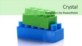  Presentation with blocks - Presentation theme with builing - plastic blocks background and a mint green colored foreground