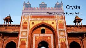  Presentation with history akbar - Theme consisting of built by the great mughal background and a light blue colored foreground