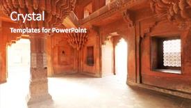  Presentation with history akbar - PPT theme consisting of built by the great mughal background and a tawny brown colored foreground