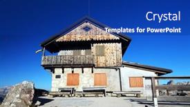  Presentation with refuge - Beautiful PPT theme featuring built in 1883 the mountain hut rifugio nuvolau is the oldest refuge in the dolomites built on the summit of mount nuvolau 2575 metres italy europe backdrop and a navy blue colored foreground