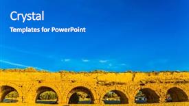  Presentation with sunset beach - Slide set having built in the early byzantine background and a gray colored foreground