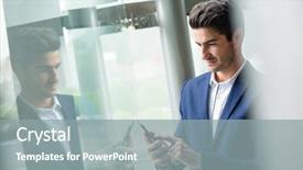  Presentation with life inside a cell and its organelles - Theme consisting of buisness - businessman use of cellphone inside background and a gray colored foreground