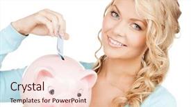  Presentation with banking - Theme with buisness banking and savings concept background and a lemonade colored foreground