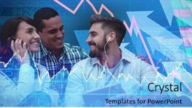  Presentation with people - Presentation with buisness people sitting against white background and a light blue colored foreground