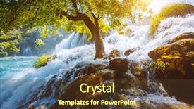  Presentation with waterfall - PPT theme having buk the most unusual waterfall background and a tawny brown colored foreground