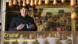  Presentation with uzbekistan - Beautiful theme featuring bukhara-uzbekistan-march-16-2015 backdrop and a tawny brown colored foreground