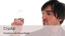  Presentation with idea - Slide set consisting of bul with idea and inovation background and a lemonade colored foreground