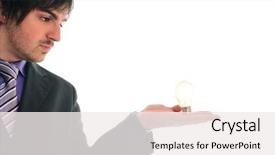  Presentation with red white blue business - Audience pleasing presentation theme consisting of bul with idea and inovation backdrop and a white colored foreground