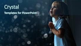  Presentation with person looking out in nature - Audience pleasing presentation theme consisting of bulb capping - child looks out the window backdrop and a ocean colored foreground