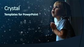  Presentation with person looking out in nature - Amazing PPT layouts having bulb capping - child looks out the window backdrop and a ocean colored foreground