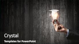  Presentation with education - Colorful presentation design enhanced with bulb capping - concept of business education backdrop and a dark gray colored foreground