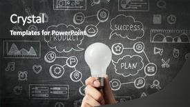  Presentation with education - Colorful presentation enhanced with bulb capping - concept of business education backdrop and a  colored foreground