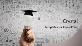  Presentation with education - Presentation theme with bulb capping - concept of business education background and a  colored foreground