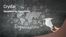  Presentation with education - Slide deck enhanced with bulb capping - concept of business education background and a  colored foreground