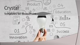  Presentation with education - Colorful slides enhanced with bulb capping - concept of business education backdrop and a  colored foreground