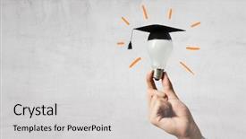 Presentation with education - Beautiful PPT theme featuring bulb capping - concept of business education backdrop and a  colored foreground