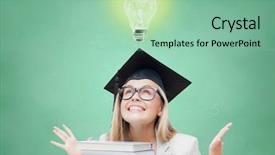  Presentation with school graduation - Slide deck consisting of bulb capping - education school knowledge graduation background and a seafoam green colored foreground