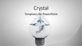  Presentation with light bulb graduation cap - Slide deck featuring bulb filled with clear water background and a light gray colored foreground