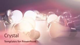  Presentation with glowing light bulb light bulb - Presentation enhanced with bulb glowing among the others background and a lemonade colored foreground