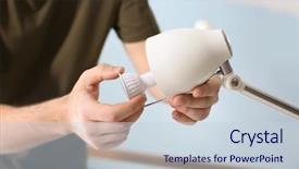  Presentation with light bulb - Colorful slides enhanced with bulb in lamp at home backdrop and a  colored foreground