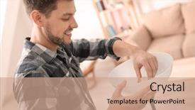  Presentation with light bulb - Cool new PPT theme with bulb in lamp at home backdrop and a coral colored foreground