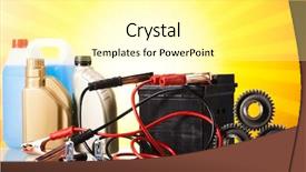  Presentation with moto - PPT theme having bulb oil - car accessories on vivid moto background and a white colored foreground