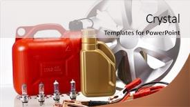  Presentation with moto - Cool new presentation with bulb oil - car accessories on vivid moto backdrop and a light gray colored foreground