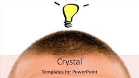  Presentation with bulb - Amazing slide set having bulb over a man head backdrop and a coral colored foreground