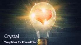  Presentation with love heart - Presentation enhanced with bulb with love heart background and a wine colored foreground