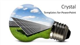  Presentation with solar panel - Audience pleasing slide deck consisting of bulb with of solar panel backdrop and a white colored foreground