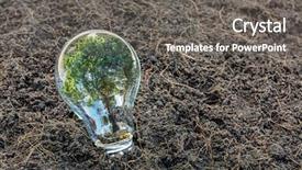  Presentation with growing - PPT layouts having global warming solution - bulb with plant growing inside background and a gray colored foreground