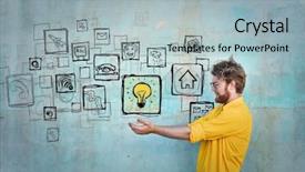  Presentation with christian templar knight looking - Amazing PPT layouts having bulbs gears - looking for creativity backdrop and a  colored foreground