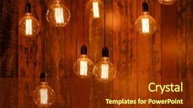  Presentation with interior design - Amazing presentation theme having bulbs in cafe interior design backdrop and a tawny brown colored foreground